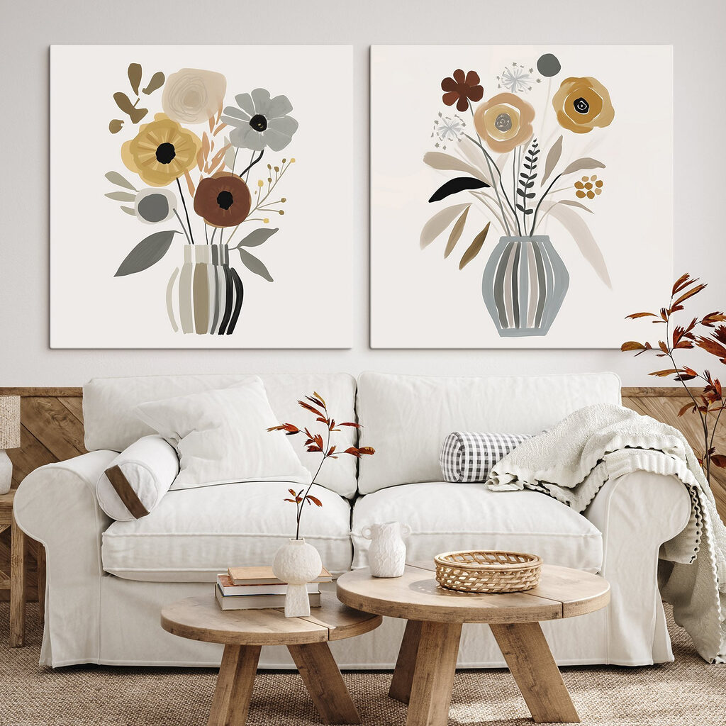 Painting of flowers in a vase