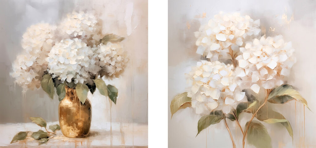 Painting of flowers in a vase Painting of flowers in a vase