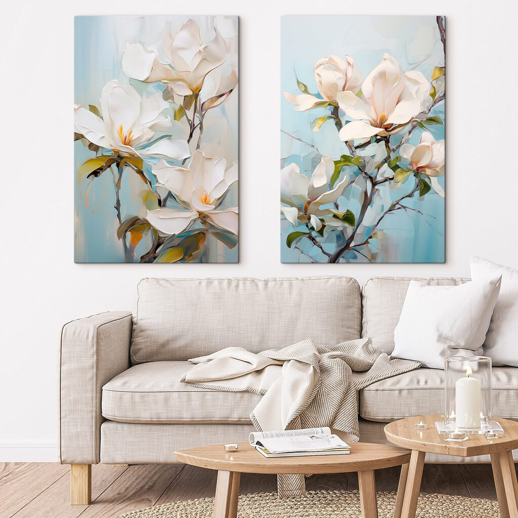 Painting of white flowers Painting of white flowers