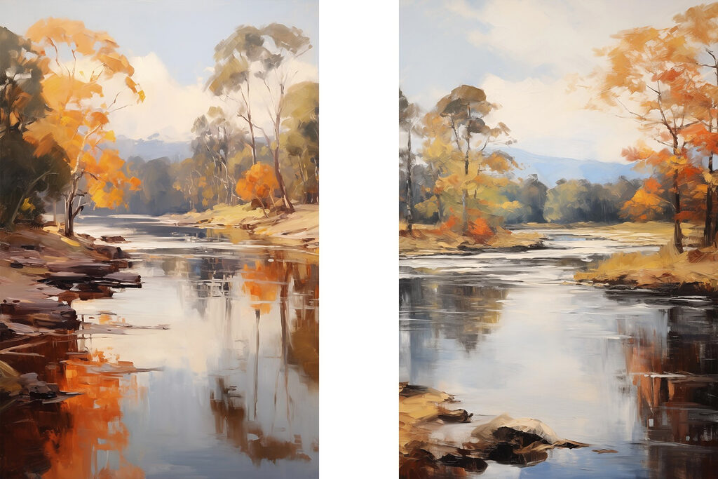 River with trees and a cloudy sky