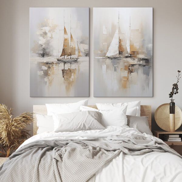 Painting of a sailboat in the water Painting of a sailboat in the water
