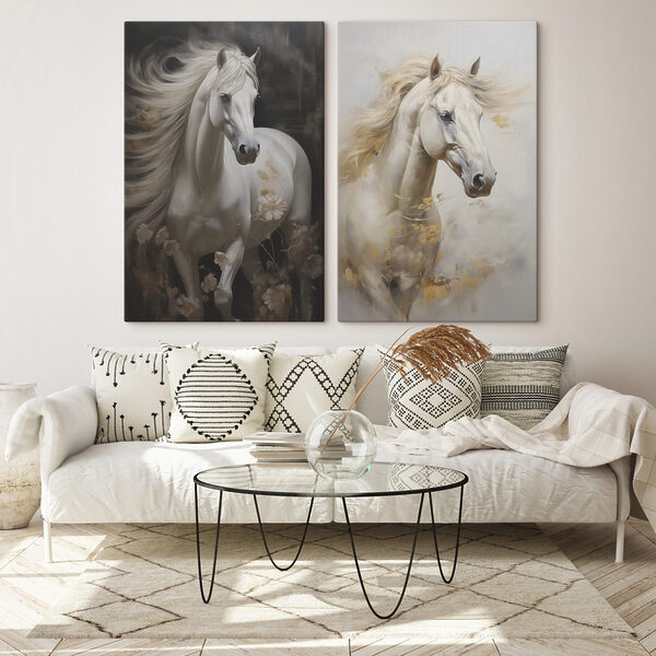 Painting of a white horse Painting of a white horse