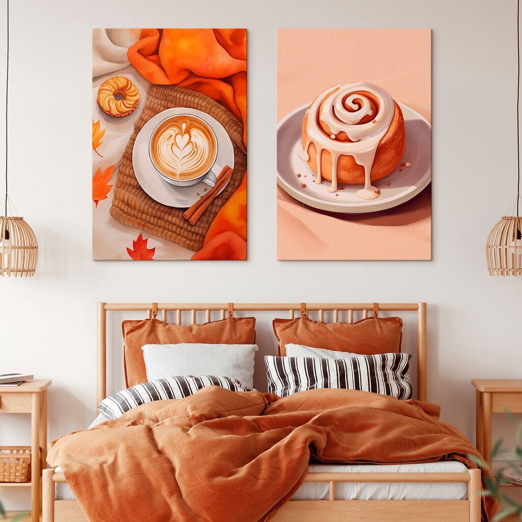 Cup of coffee and a cinnamon roll