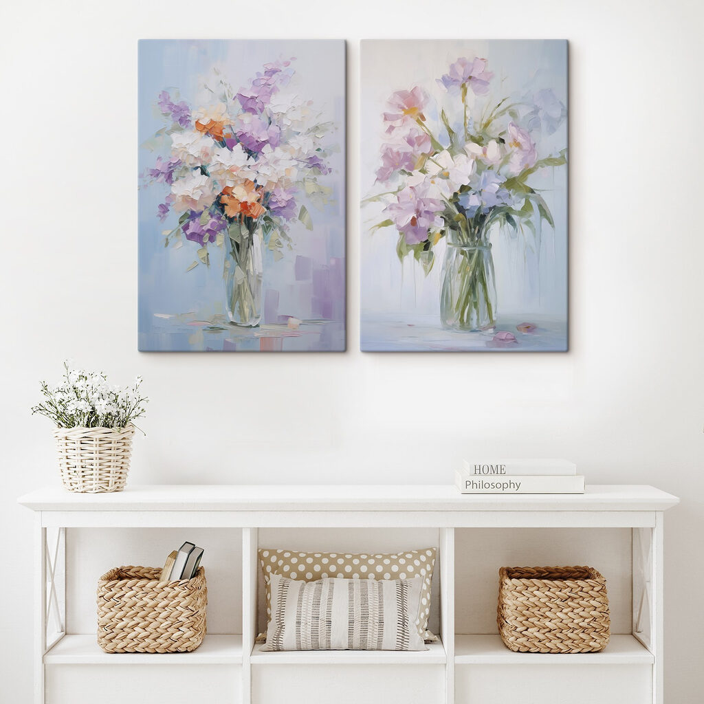 Painting of flowers in a vase Painting of flowers in a vase