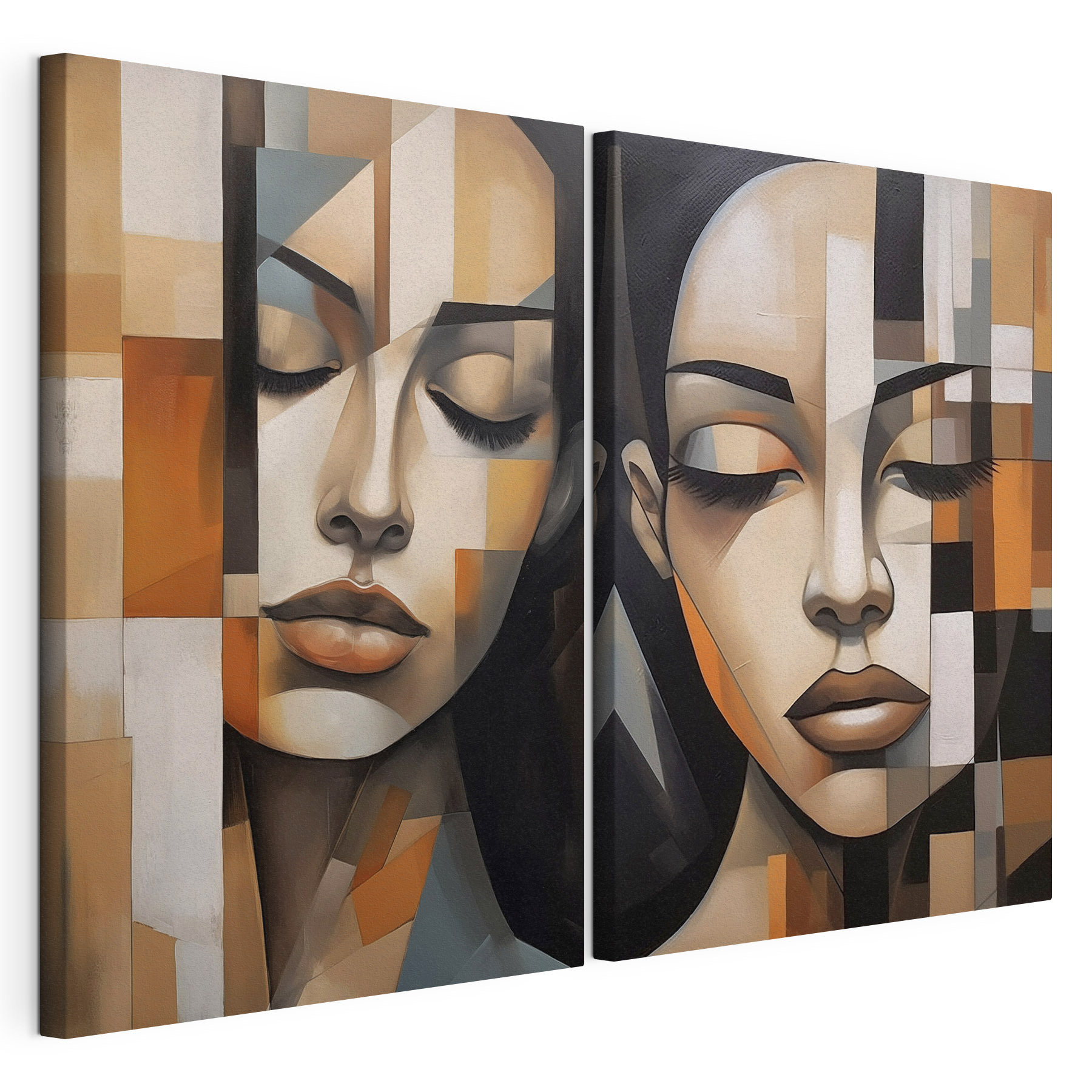 Two paintings of a woman