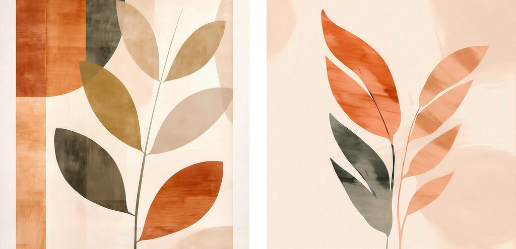 Abstract leaves in earthy tones Abstract leaves in earthy tones
