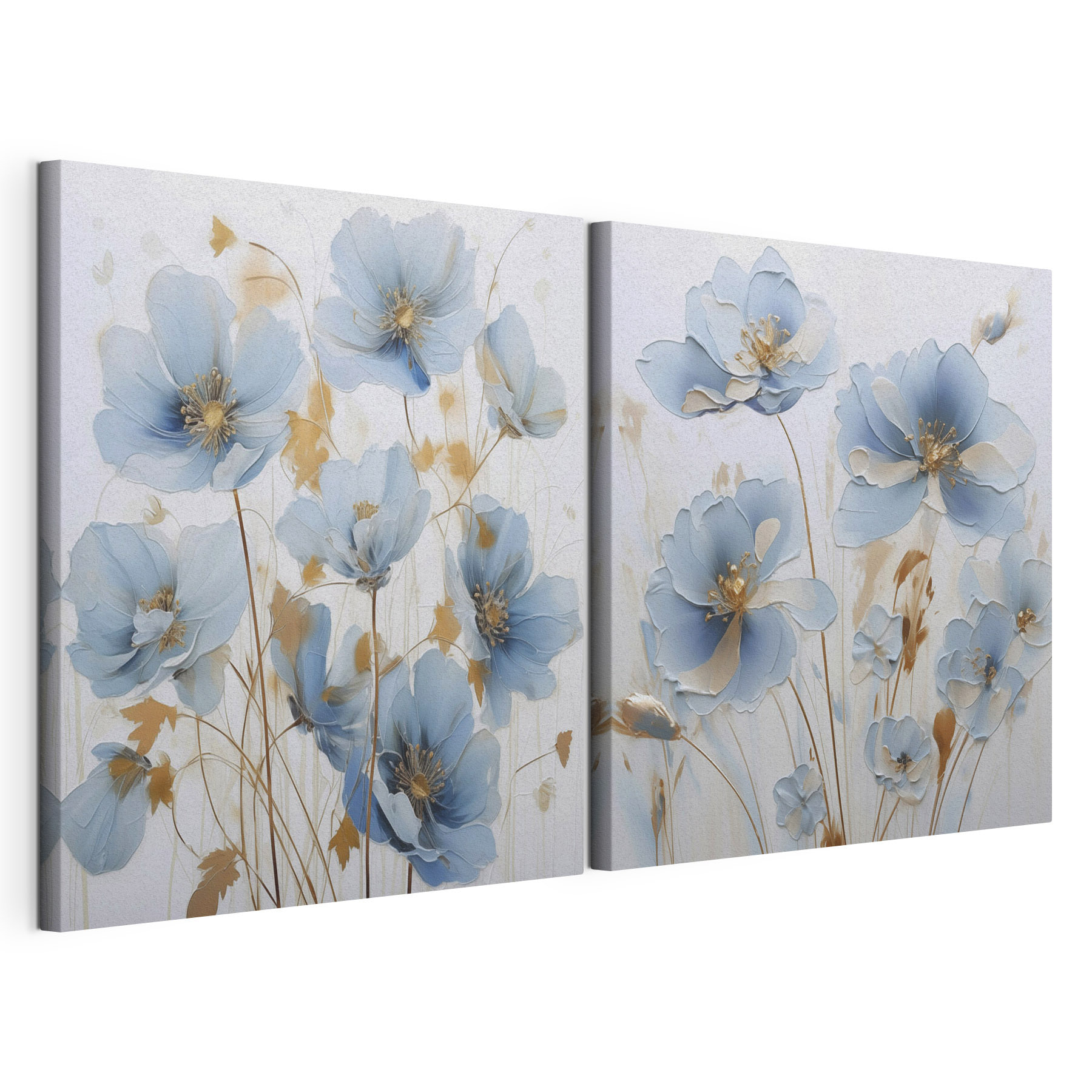 Painting of flowers on a white surface Painting of flowers on a white surface