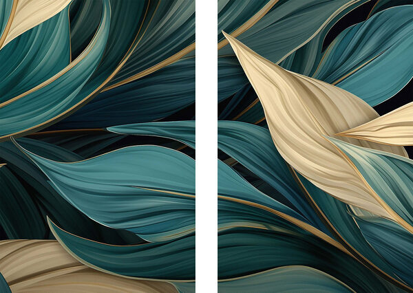 - Elegant leaves in harmonious movement