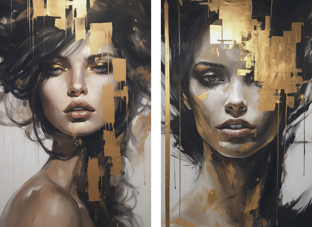 Collage of a woman's face Collage of a woman's face