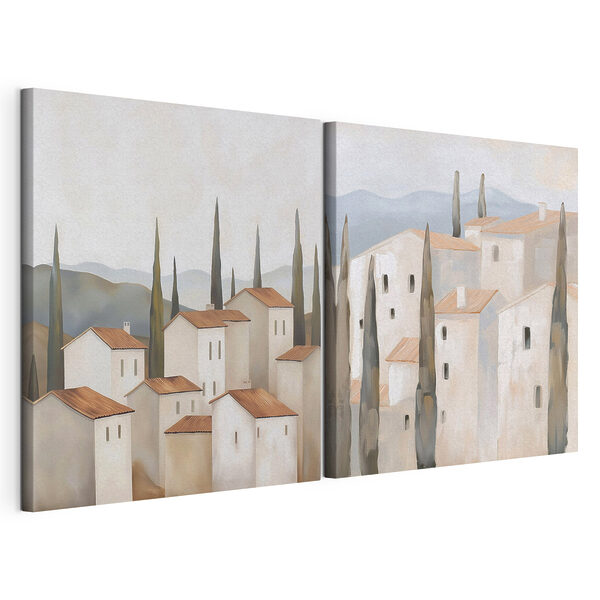Painting of a village Painting of a village