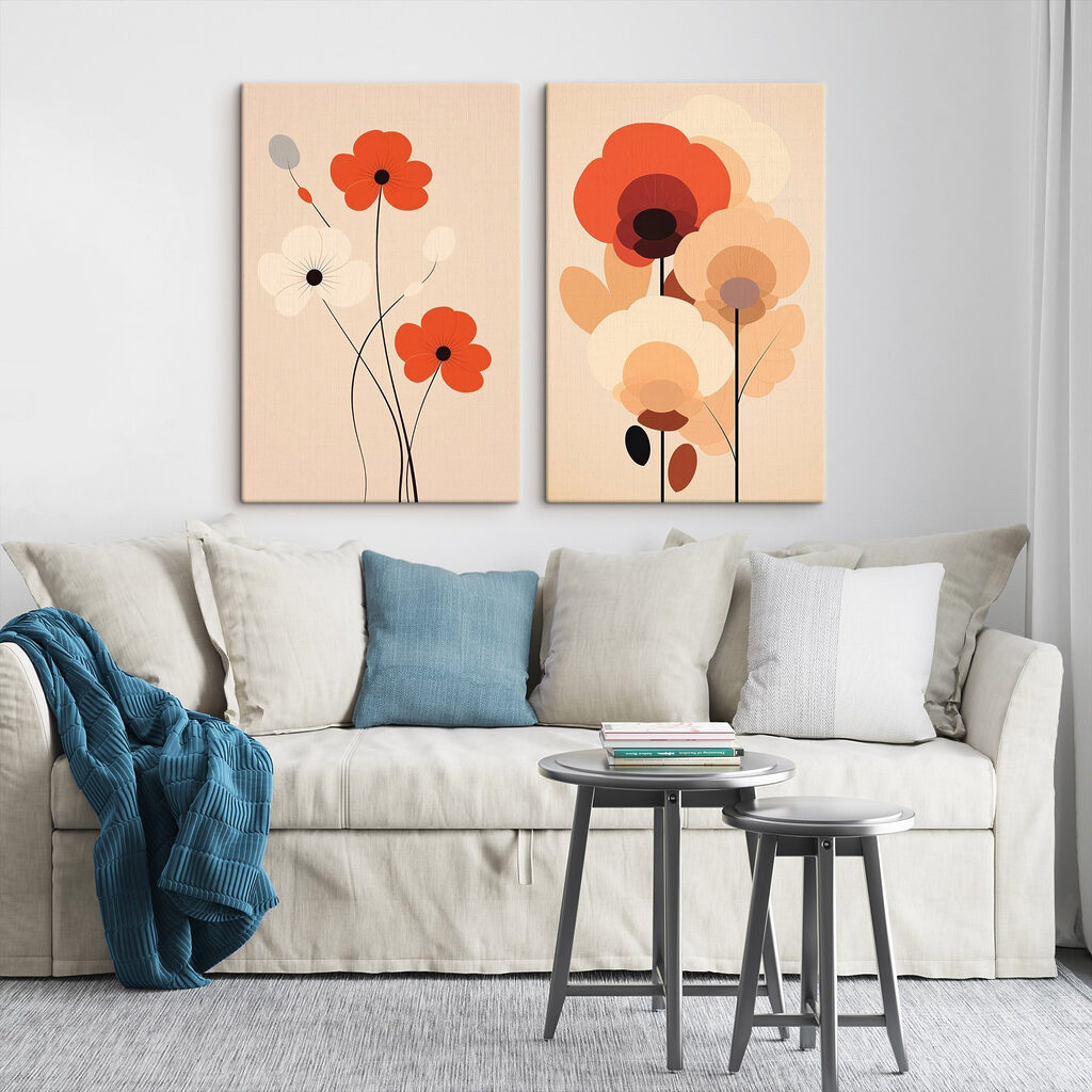 Couple of flowers with different colors