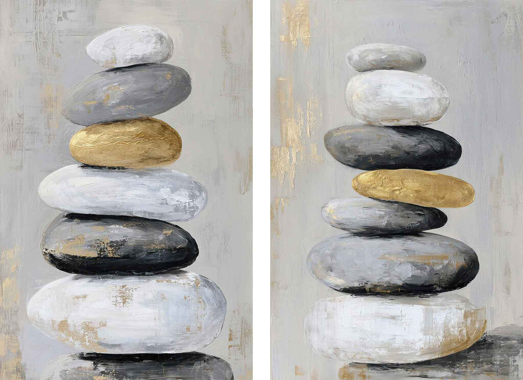 Painting of stacked rocks Painting of stacked rocks