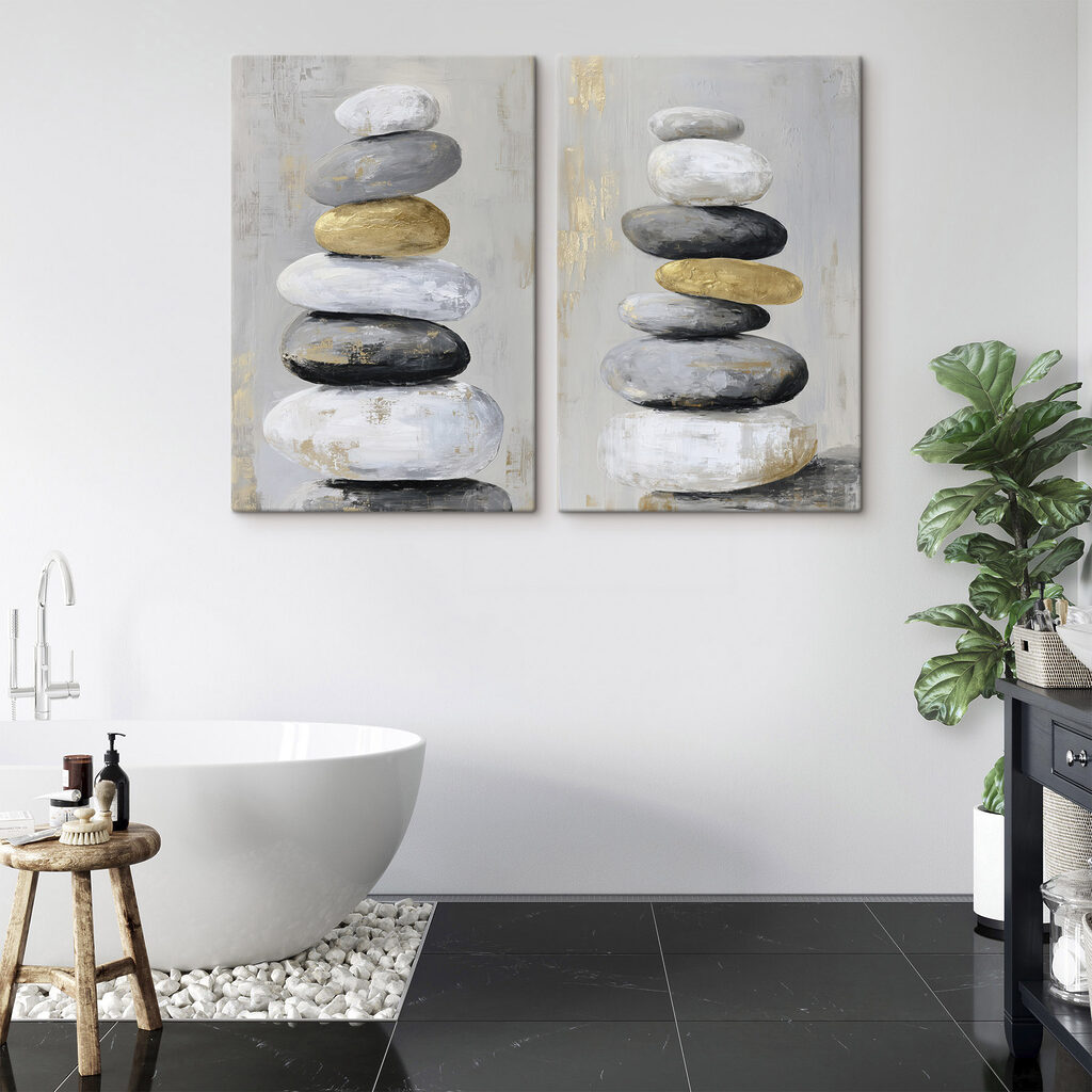 Painting of stacked rocks Painting of stacked rocks