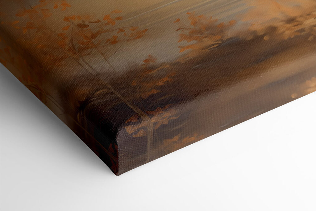 Painting of a mountain and a lake