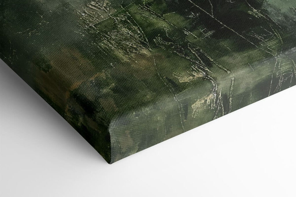 - Shades of green and abstract forms - Shades of green and abstract forms