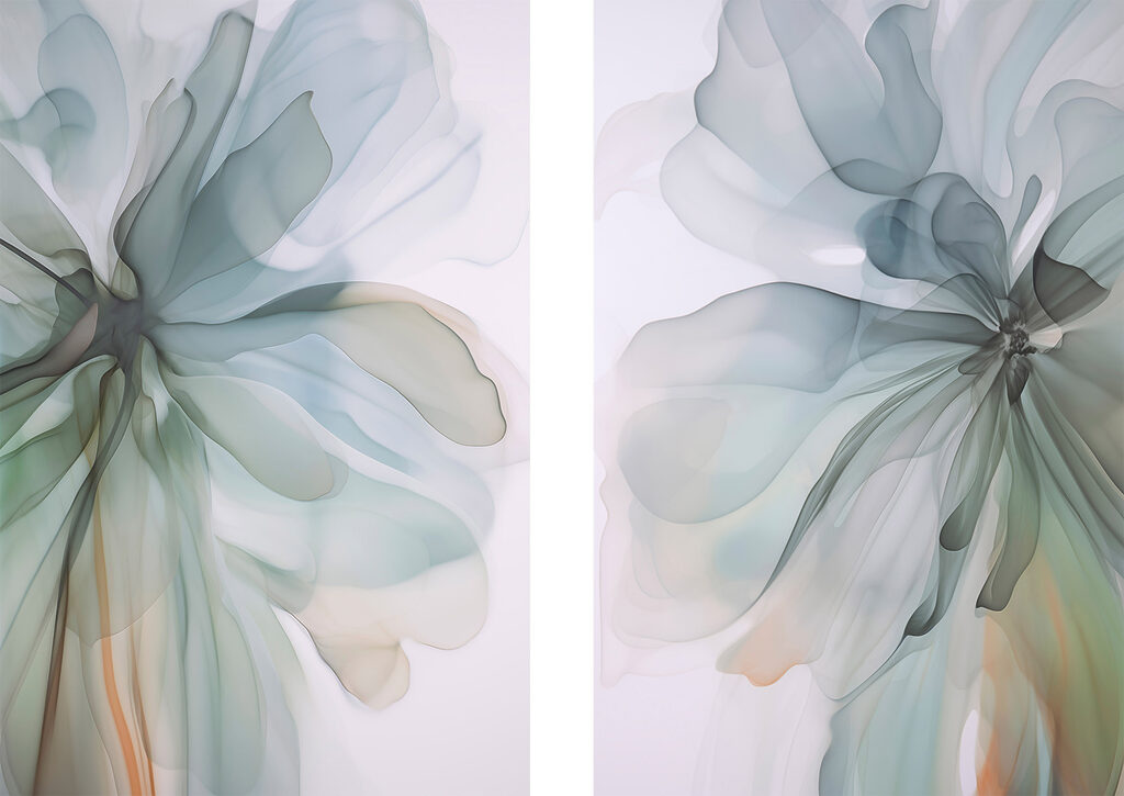 Soft, fluid blossoms in gentle colors Soft, fluid blossoms in gentle colors