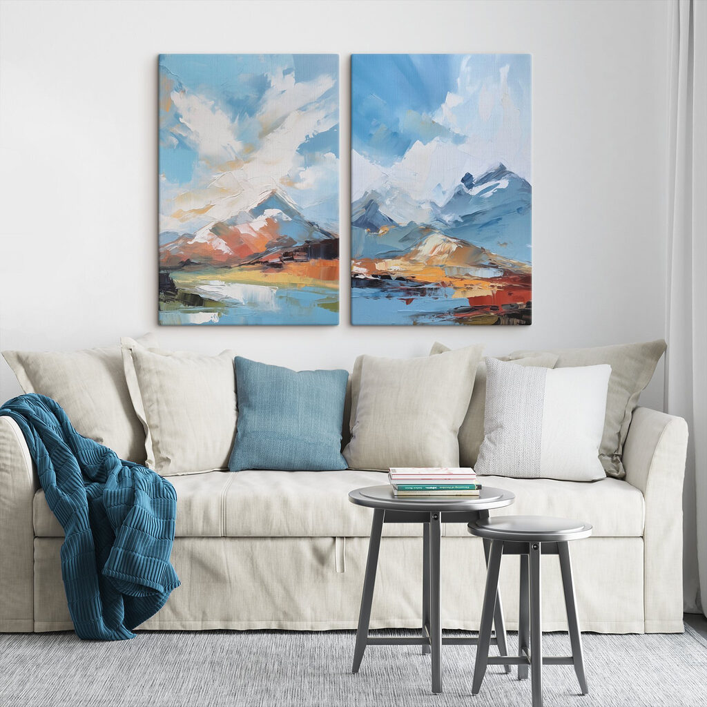 Painting of mountains and water Painting of mountains and water