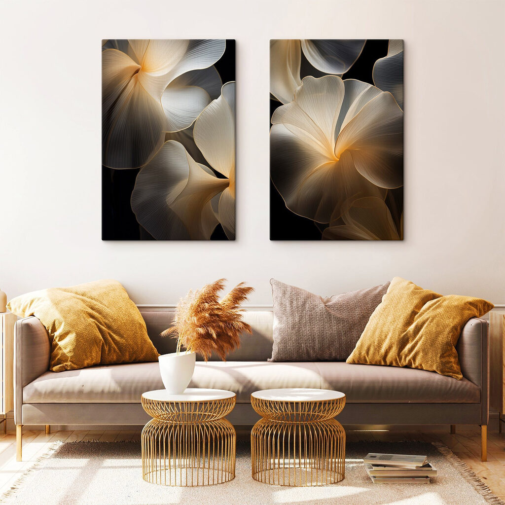Delicate floral shapes in soft hues Delicate floral shapes in soft hues