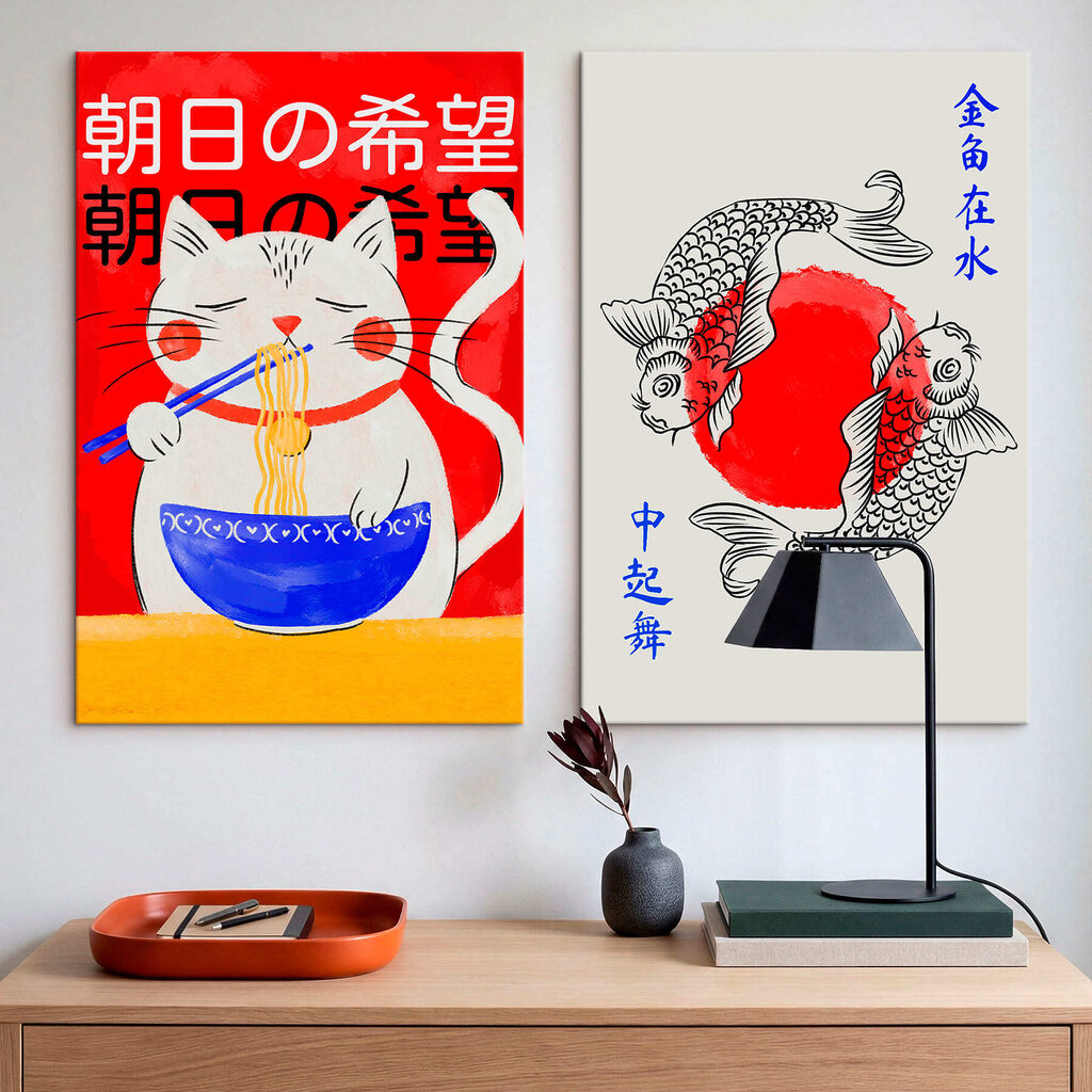 Cat and fish drawing Cat and fish drawing