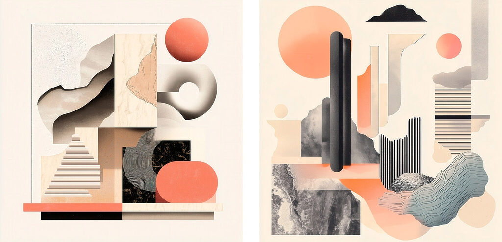 Collage of different shapes and colors Collage of different shapes and colors