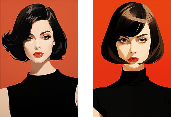 Woman with short hair Woman with short hair
