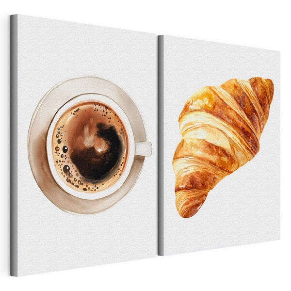 Modulárna potlač na plátne Modulárna potlač na plátne Croissant a šálka kávy (Katalógové číslo: m30515)