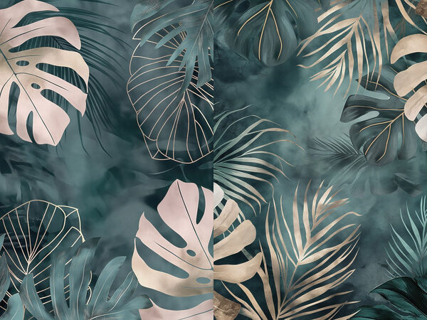Lush foliage on vibrant background Lush foliage on vibrant background
