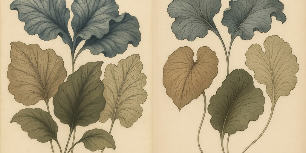 Delicate leaves in soft hues Delicate leaves in soft hues
