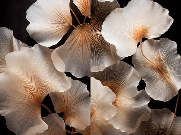 Collage of white and brown leaves Collage of white and brown leaves
