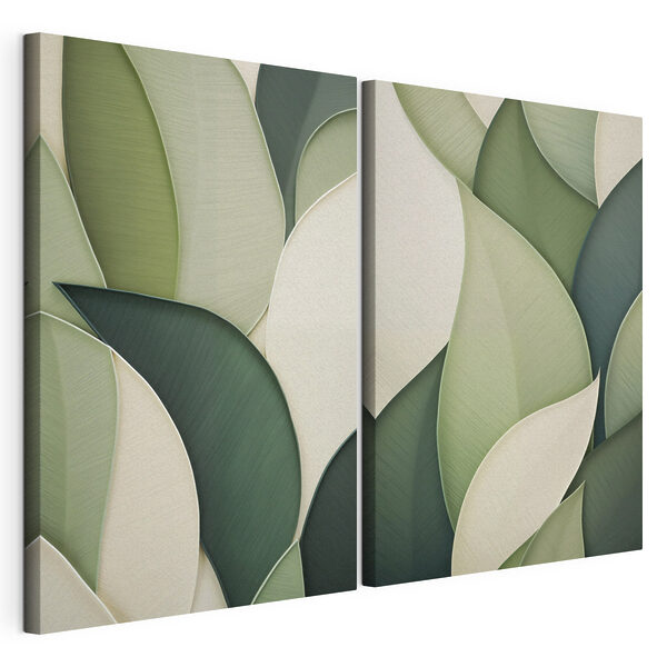 Jemné krivky v prírodných farbách Modulárna potlač na plátne Jemné krivky v prírodných farbách