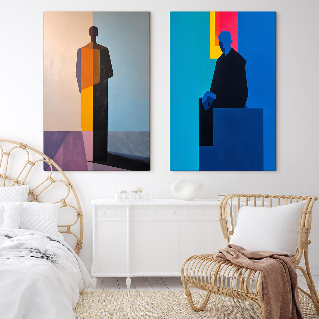 Painting of a man and a man Painting of a man and a man