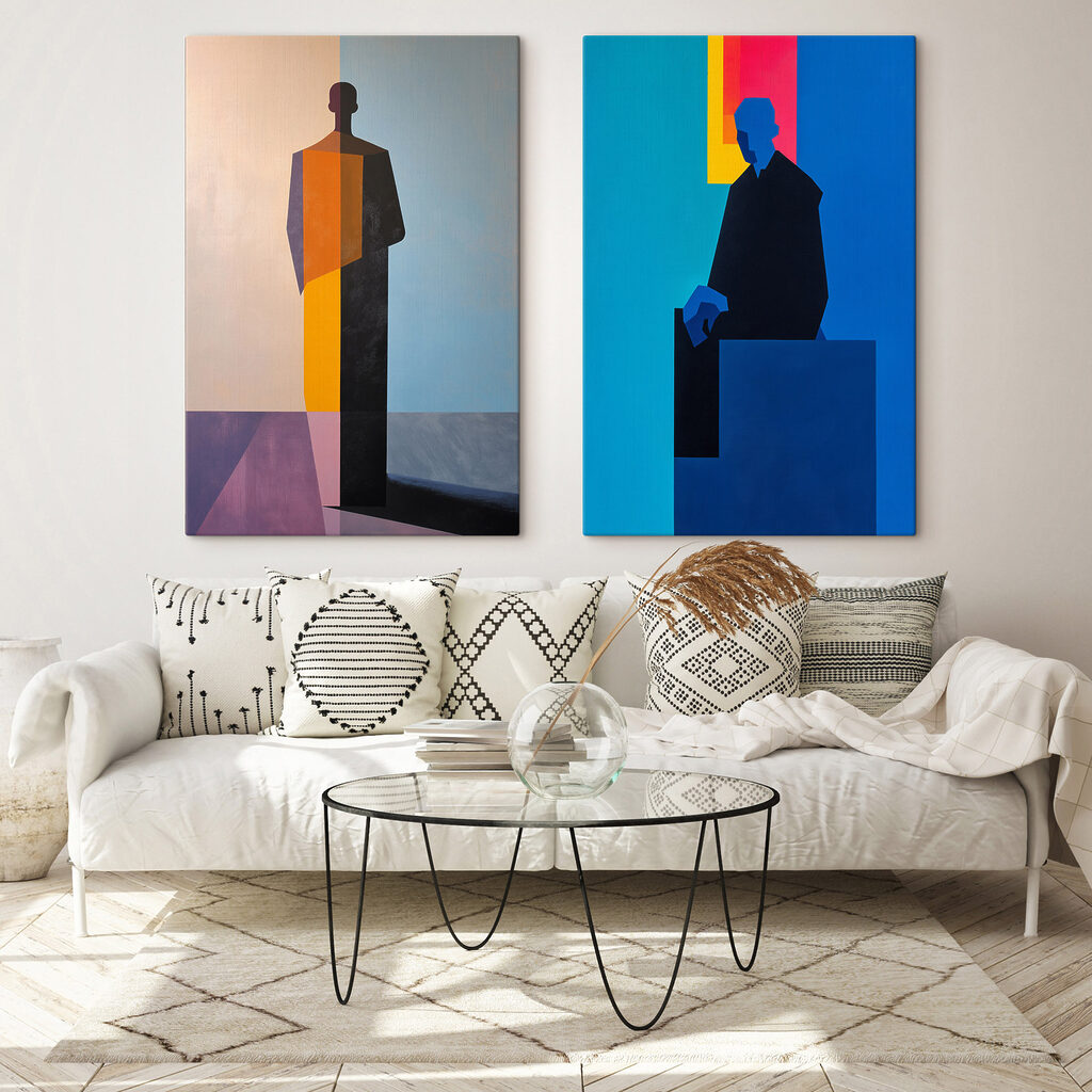 Painting of a man and a man Painting of a man and a man