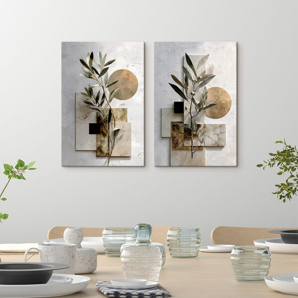 Natural elegance with leafy accents Natural elegance with leafy accents