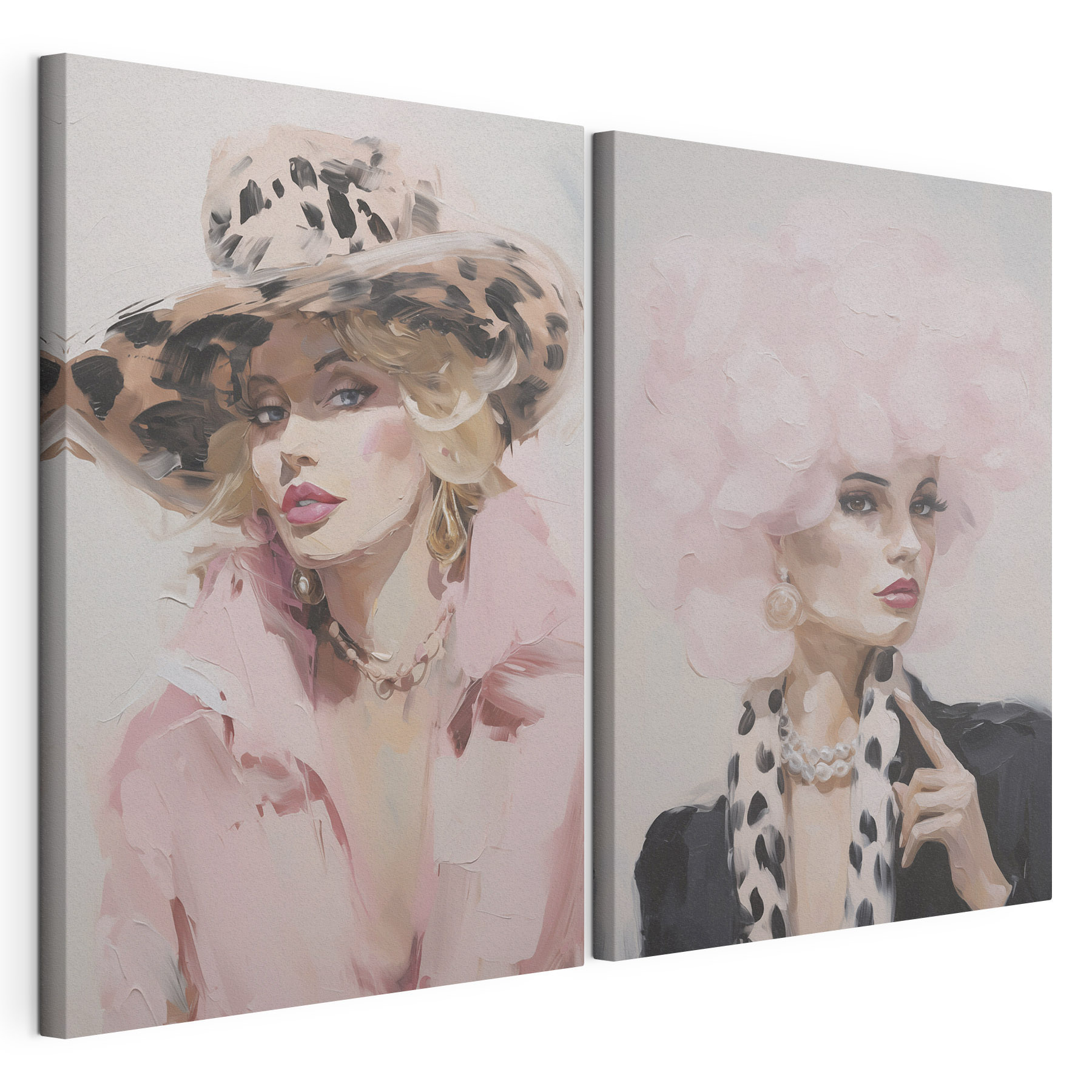 Collage of a woman with a pink hat Collage of a woman with a pink hat