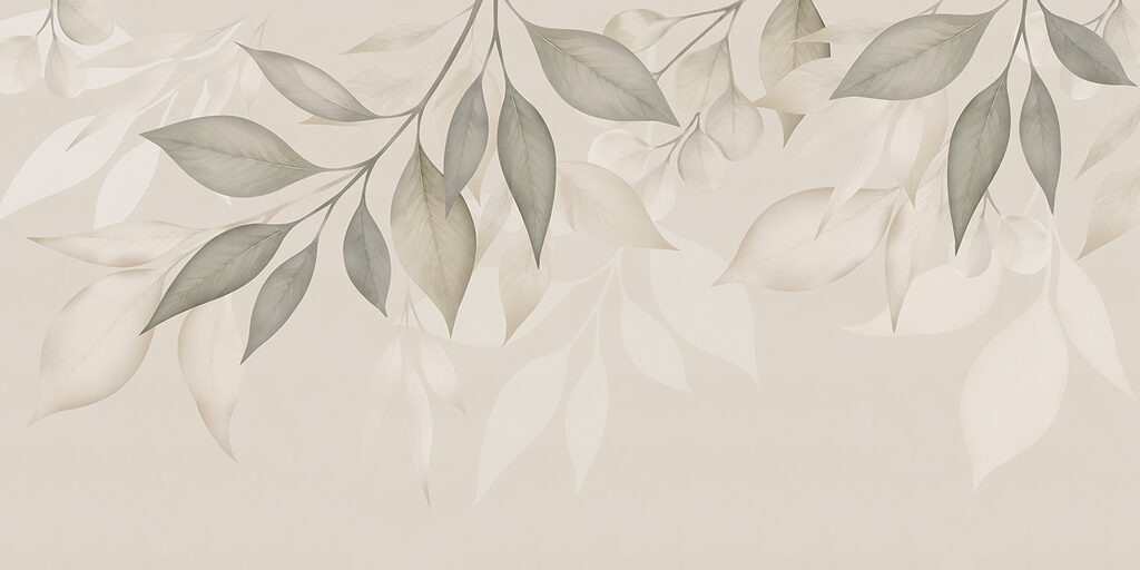 Soft leaves in gentle hues