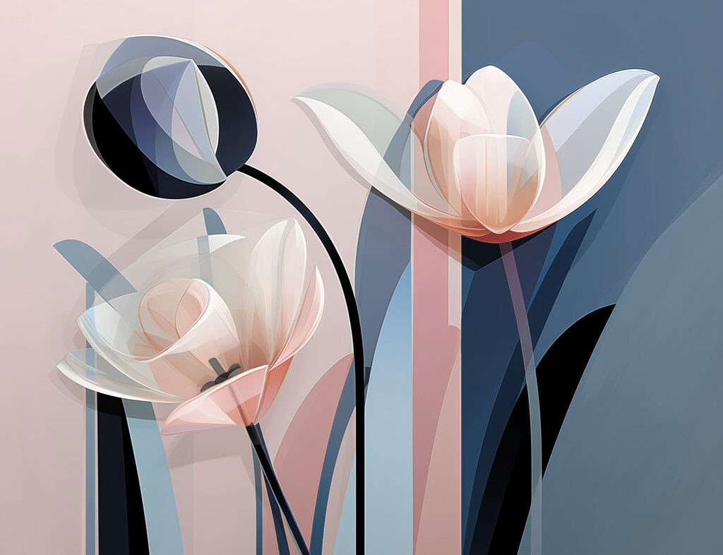 Delicate blooms in soft pastels