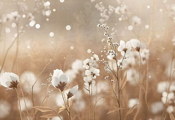 Soft petals in gentle sunlight glow
