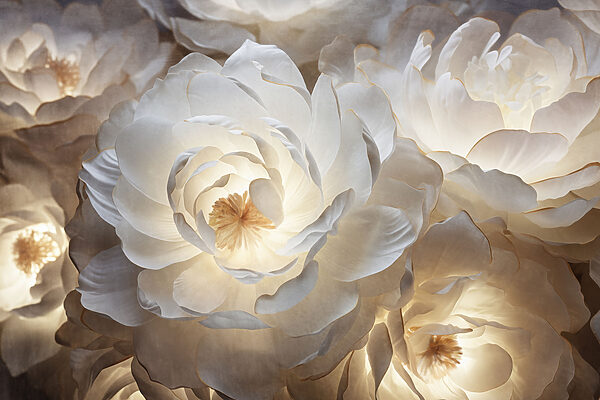 Soft petals illuminated from within