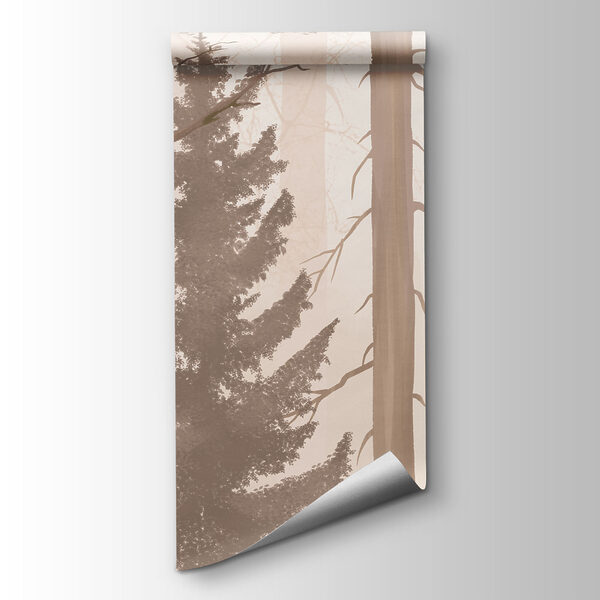 Foggy forest with trees