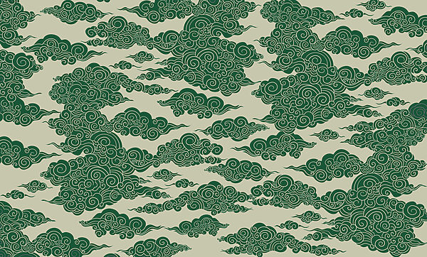Pattern of green clouds