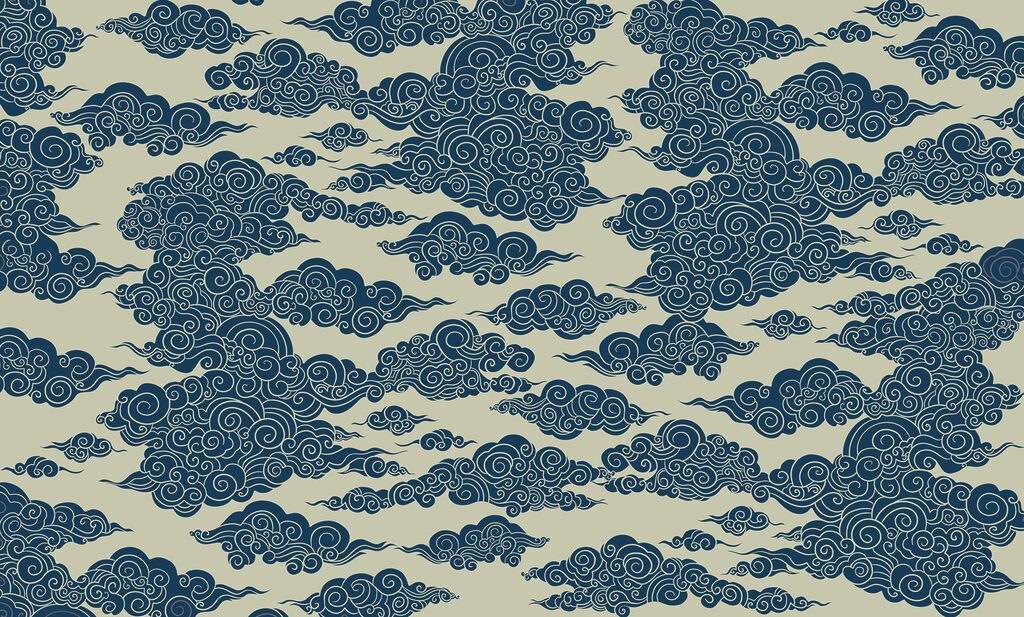 Pattern of clouds and swirls