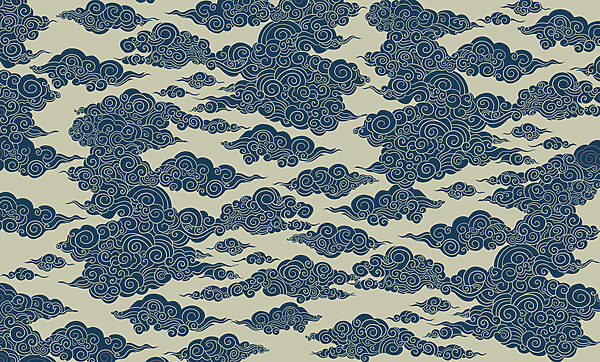 Pattern of clouds and swirls