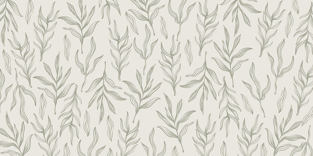 Pattern of leaves on a white background