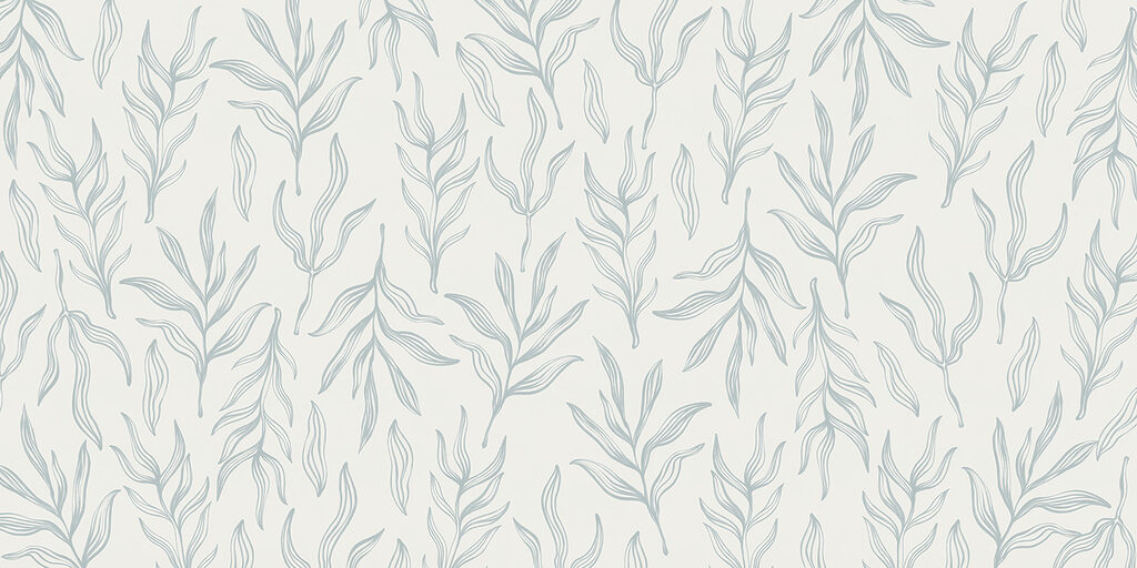 Pattern of leaves on a white background