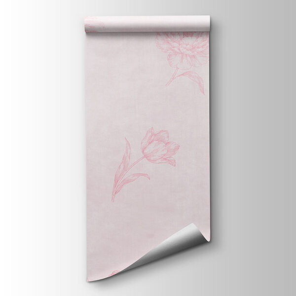 Pink flower pattern on a white surface
