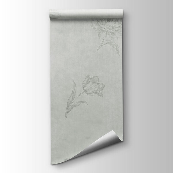 White and grey floral pattern