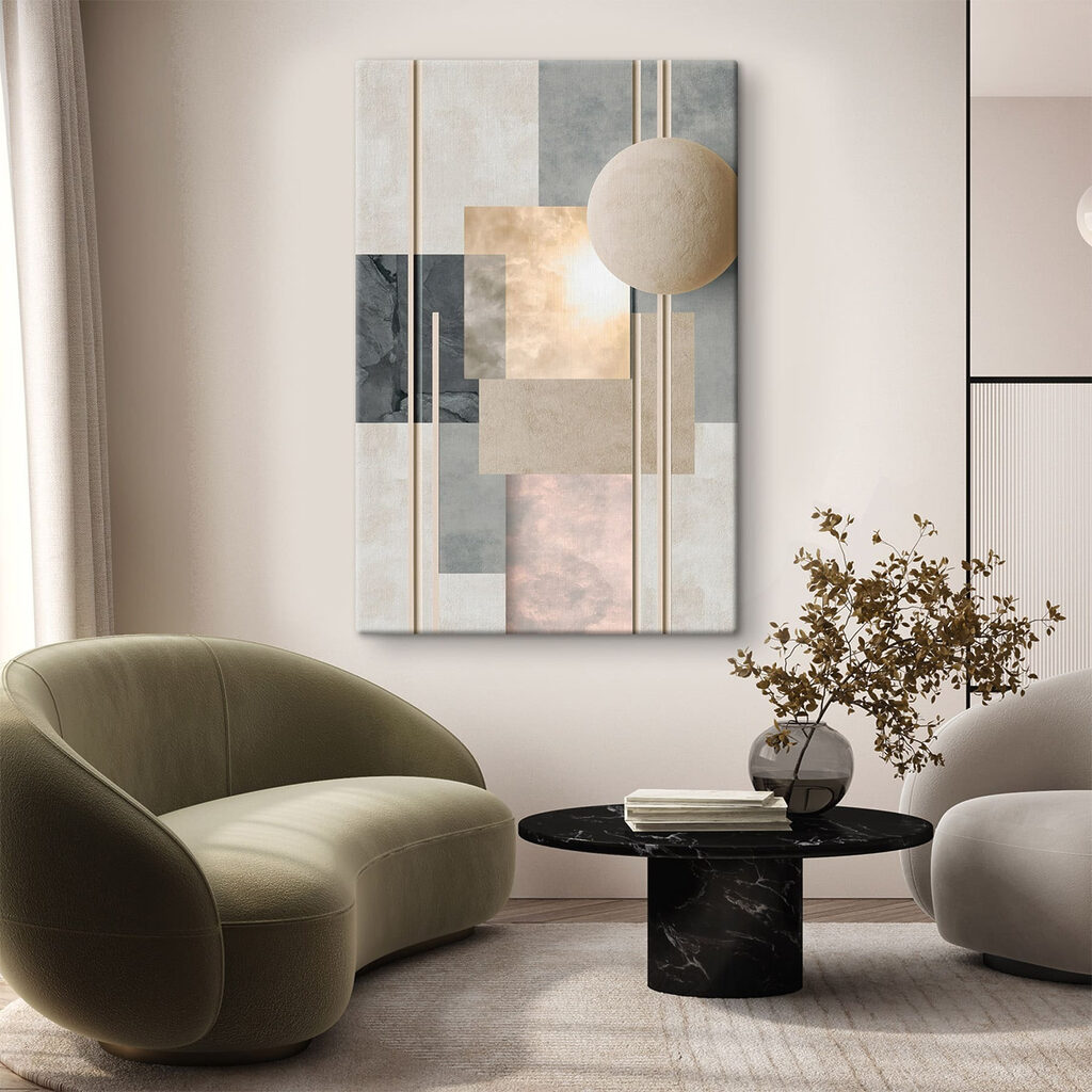 White ball on a stick with squares and lines White ball on a stick with squares and lines