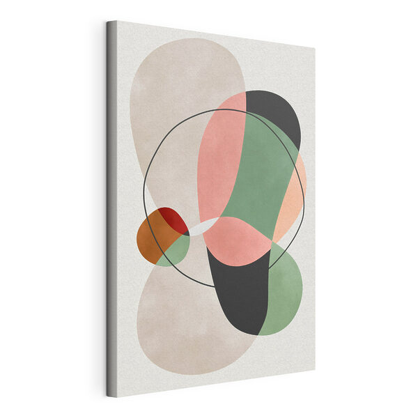 Colorful art piece with circles and lines