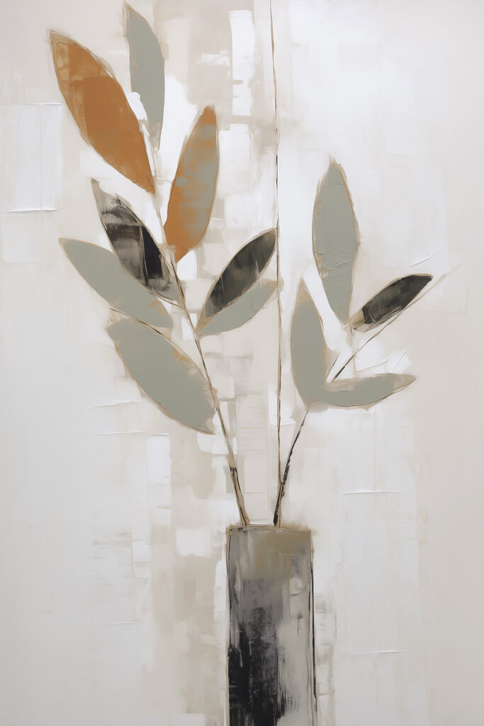 Painting of a plant in a vase