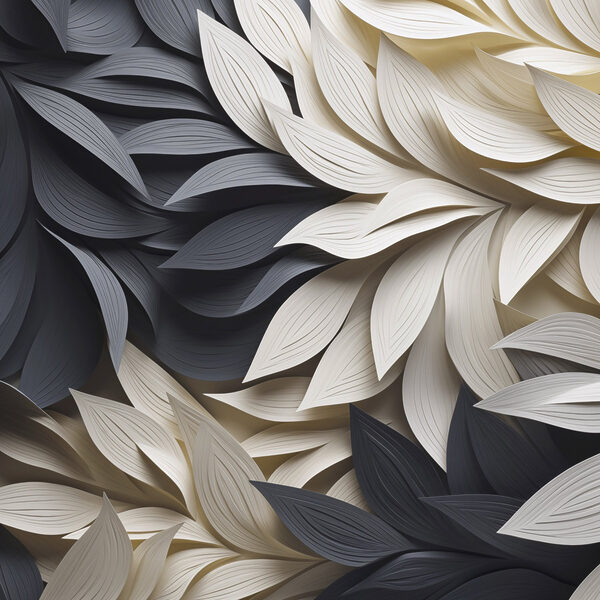 Black and white leaves